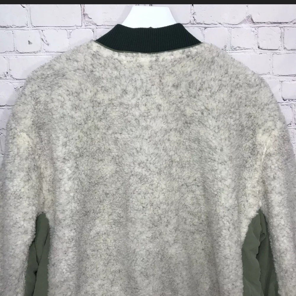 Free People Bomber Jacket Sherpa Fleece Rivington Cotton Coat Womens Size M NEW - Picture 7 of 13